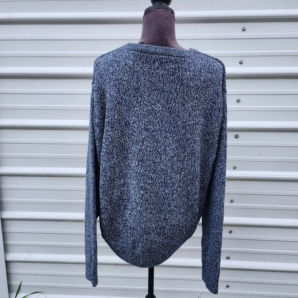 Chaps Men's Heather Blue Logo Long Sleeve Crew Neck 100% Cotton Sweater XL - Picture 7 of 11